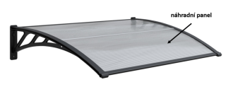 Panel polykarbonátu pro vchodový přístřešek 1446x389mm Panel polykarbonátu pro vchodový přístřešek 1446x389mm