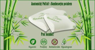 Anatomický polštář s bambusovým potahem Anatomický polštář s bambusovým potahem