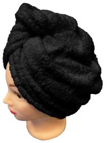 Rychleschnoucí froté turban na vlasy, černý Rychleschnoucí froté turban na vlasy, černý