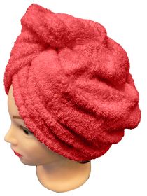 Rychleschnoucí froté turban na vlasy, červený Rychleschnoucí froté turban na vlasy, červený