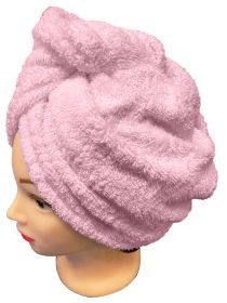 Rychleschnoucí froté turban na vlasy, růžový Rychleschnoucí froté turban na vlasy, růžový