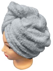 Rychleschnoucí froté turban na vlasy, světle šedý Rychleschnoucí froté turban na vlasy, světle šedý
