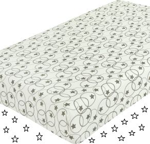 Prostěradlo Jersey do postýlky 60x120 cm šedé hvězdy Prostěradlo Jersey do postýlky 60x120 cm šedé hvězdy