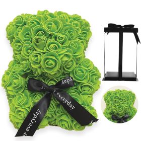 Medvídek z růží 25 cm, zelený Medvídek z růží 25 cm, zelený