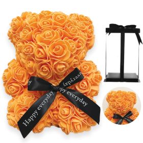 Medvídek z růží 25 cm, oranžový Medvídek z růží 25 cm, oranžový