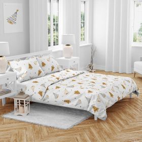 Bavlněné povlečení Stromky zlaté 140x200, 70x90 cm (015) Bavlněné povlečení Stromky zlaté 140x200, 70x90 cm (015)