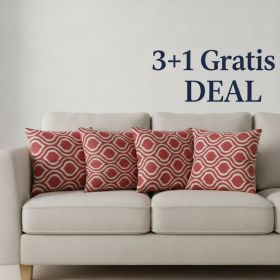Sada polštářků Geometry červený 3 - 40x40 cm 3+1 zdarma (45) Sada polštářků Geometry červený 3 - 40x40 cm 3+1 zdarma (45)