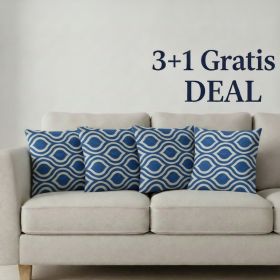 Sada polštářků Geometry modrý 1 - 40x40 cm 3+1 zdarma (34) Sada polštářků Geometry modrý 1 - 40x40 cm 3+1 zdarma (34)