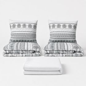 Set dvoulůžko Šedá zima - 2x povlečení, prostěradlo 180x200 cm (001) bílá Set dvoulůžko Šedá zima - 2x povlečení, prostěradlo 180x200 cm (001) bílá