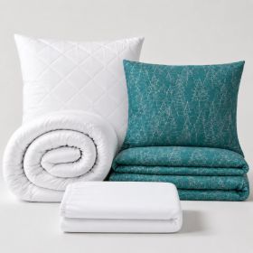 Set jednolůžko Zimní les - povlečení, prostěradlo, sada lůžkovin (048) bílá