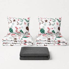 Set dvoulůžko Baňky - 2x povlečení, prostěradlo 180x200 cm (030) tmavě šedá Set dvoulůžko Baňky - 2x povlečení, prostěradlo 180x200 cm (030) tmavě šedá