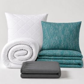 Set jednolůžko Zimní les - povlečení, prostěradlo, sada lůžkovin (048) tmavě šedá Set jednolůžko Zimní les - povlečení, prostěradlo, sada lůžkovin (048) tmavě šedá
