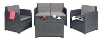 DIANA 4 SEATER zahradní plastový set - grafit DIANA 4 SEATER zahradní plastový set - grafit