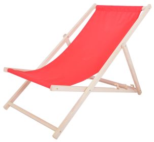 Bahama POLYESTER lehátko dřevěné přírodní - ČERVENÉ Bahama POLYESTER lehátko dřevěné přírodní - ČERVENÉ