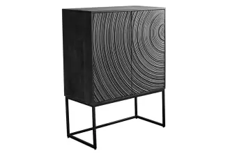 Vysoká komoda ORBIT 3D černá masiv mango