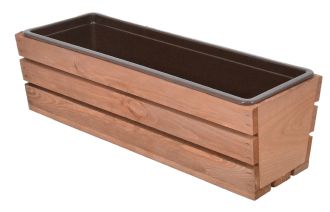 Truhlík MODERN 51 cm - s plastovým květináčem, hnědá Truhlík MODERN 51 cm - s plastovým květináčem, hnědá