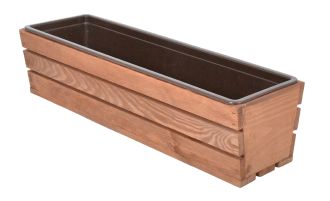 Truhlík MODERN 61 cm - s plastovým květináčem, hnědá Truhlík MODERN 61 cm - s plastovým květináčem, hnědá