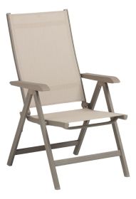 BASIC PLUS polohovací, hliníkové křeslo - taupe / béžová BASIC PLUS polohovací, hliníkové křeslo - taupe / béžová