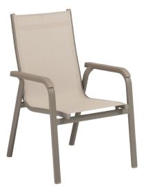 BASIC PLUS stohovatelné, hliníkové křeslo - taupe / béžová BASIC PLUS stohovatelné, hliníkové křeslo - taupe / béžová