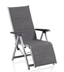 BASIC PLUS PADDED relaxační, polohovací, hliníkové křeslo - stříbrná / antracit BASIC PLUS PADDED relaxační, polohovací, hliníkové křeslo - stříbrná / antracit