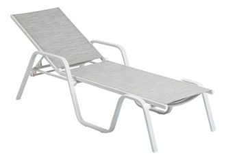 BASIC PLUS hliníkové lehátko - bílá/světle šedá BASIC PLUS hliníkové lehátko - bílá/světle šedá