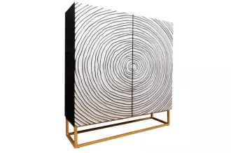 Vysoká komoda ZEN CIRCLE 120 CM masiv mango - bílá / černá Vysoká komoda ZEN CIRCLE 120 CM masiv mango - bílá / černá
