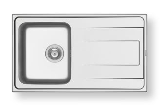 Nerezový dřez vestavný ALEA 1B 1D, polished Nerezový dřez vestavný ALEA 1B 1D, polished