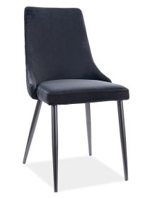 Jídelní čalouněná židle NOPI velvet černá/černá mat Jídelní čalouněná židle NOPI velvet černá/černá mat
