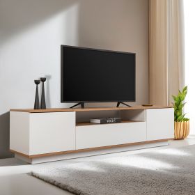 VERAMONT široký TV stolek, bílá/borovice Atlantic VERAMONT široký TV stolek, bílá/borovice Atlantic