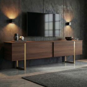 ONERA TV stolek na nožičkách, ořech Milano/zlatá ONERA TV stolek na nožičkách, ořech Milano/zlatá