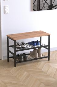 RACK regál na boty, dub/černá RACK regál na boty, dub/černá