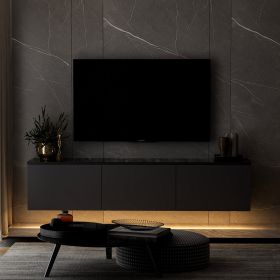 Neon Illuminated závěsný TV stolek, antracit / černý mramor Neon Illuminated závěsný TV stolek, antracit / černý mramor