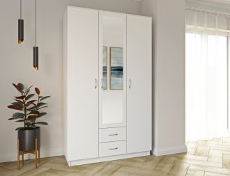 Šatní skříň SIMPLE 120 3D2Dr white nymphea alba Šatní skříň SIMPLE 120 3D2Dr white nymphea alba