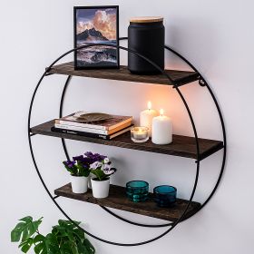 Tulipa stylová nástěnná police, černá / ořech Tulipa stylová nástěnná police, černá / ořech