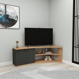 Termera rohový TV stolek, borovice Atlantik / antracit Termera rohový TV stolek, borovice Atlantik / antracit