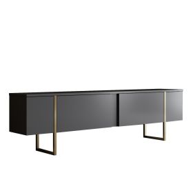 Luxe TV stolek na nožičkách, antracit / zlatá Luxe TV stolek na nožičkách, antracit / zlatá