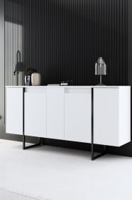 Luxe komoda na nožičkách, bílá / černá Luxe komoda na nožičkách, bílá / černá