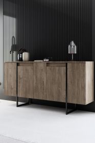 Luxe komoda na nožičkách, ořech / černá Luxe komoda na nožičkách, ořech / černá