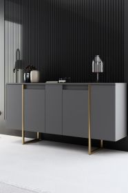 Luxe komoda na nožičkách, antracit / zlatá Luxe komoda na nožičkách, antracit / zlatá