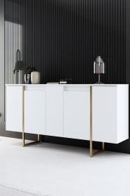 Luxe komoda na nožičkách, bílá / zlatá Luxe komoda na nožičkách, bílá / zlatá