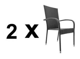 Zahradní ratanové křeslo (2 ks) ESSEN antracit Zahradní ratanové křeslo (2 ks) ESSEN antracit
