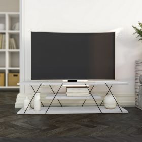 Televizní stolek industriální GRETNA bílá/černá Televizní stolek industriální GRETNA bílá/černá