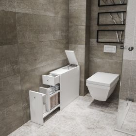 Úzká koupelnová skříňka KALDER bílá Úzká koupelnová skříňka KALDER bílá