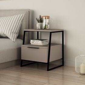 PAL noční stolek s dvířkem,světlá mocca/černá PAL noční stolek s dvířkem,světlá mocca/černá