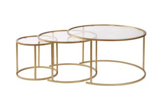 Aurum sada tří konferenčních stolků, zlatá / transparent Aurum sada tří konferenčních stolků, zlatá / transparent