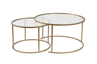 Aurum 80/60 sada kulatých konferenčních stolků, zlatá / transparent Aurum 80/60 sada kulatých konferenčních stolků, zlatá / transparent