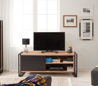 OLIVETO TV stolek na nožičkách, borovice/černá OLIVETO TV stolek na nožičkách, borovice/černá