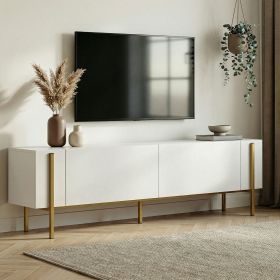NEXUS TV stolek na nožičkách, bílá/zlatá NEXUS TV stolek na nožičkách, bílá/zlatá