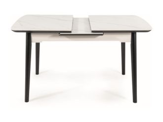 Jídelní stůl rozkládací 120x80 POLY ceramic bílý mramor/černý mat Jídelní stůl rozkládací 120x80 POLY ceramic bílý mramor/černý mat