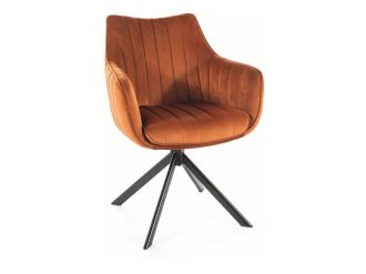 Jídelní čalouněná židle ROZI VELVET skořicově hnědá/černá Jídelní čalouněná židle ROZI VELVET skořicově hnědá/černá